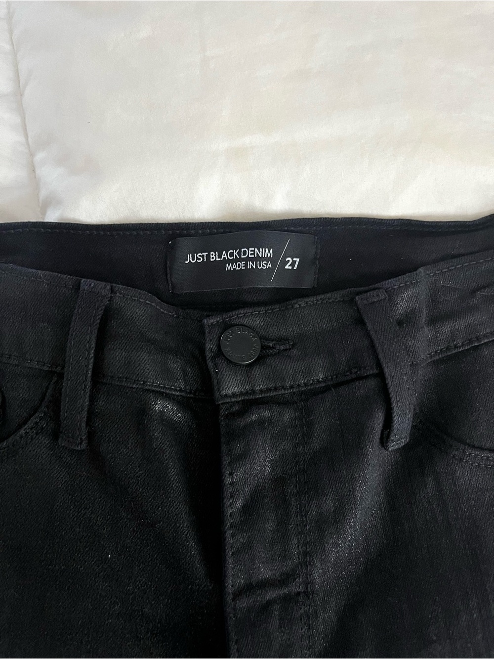 Just Black Denim  - Coated cropped Black Jeans